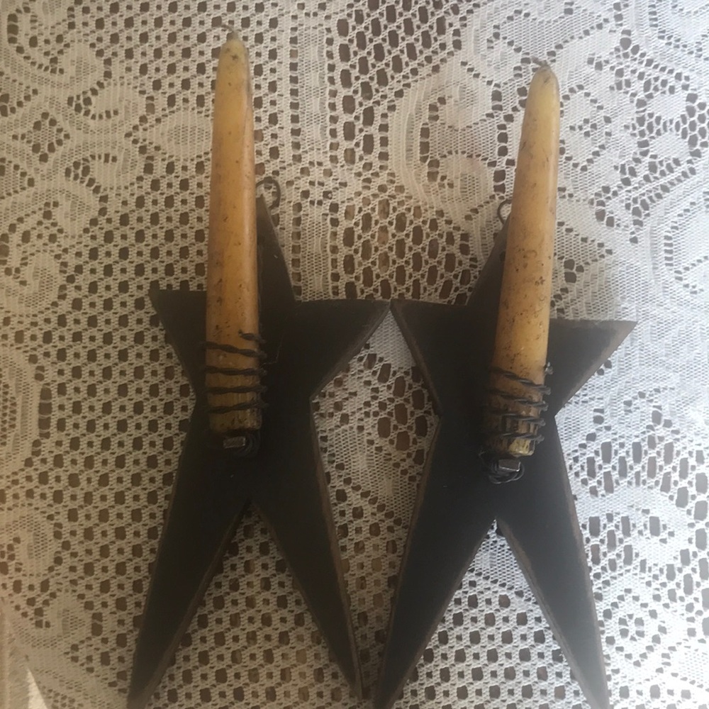 Primitive/ country candle holders